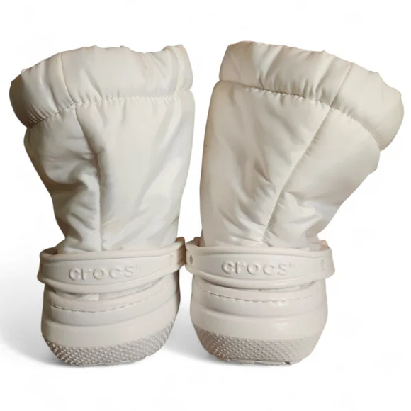 Unisex Crocs Classic Lined Neo Puff White Winter Snow Rain Boots Men 12 EUC Warm - Picture 3 of 6